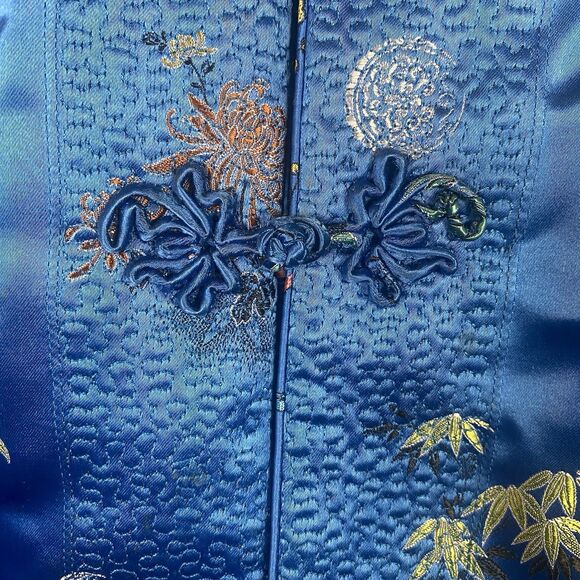 Peony Brand Shanghai China Reversible Satin Jacket Women’s Size 38 Red Blue - Picture 12 of 15